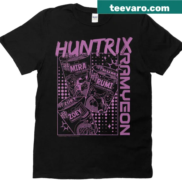 Kpop Demon Hunters Halloween t-shirt with ramyeon poster illustration