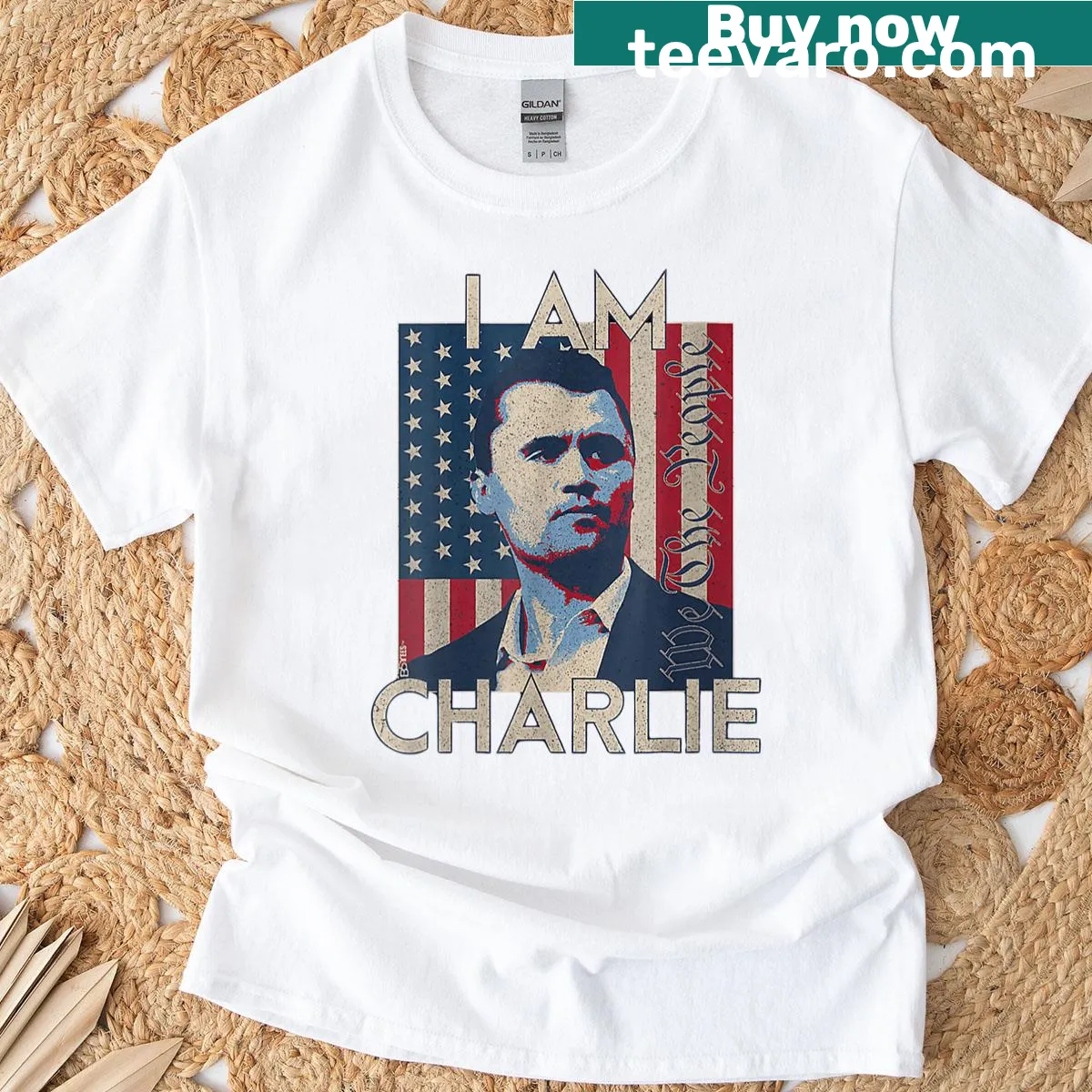 Cute cartoon T-shirt with 'Remember Charlie' design — on a men's t-shirt
