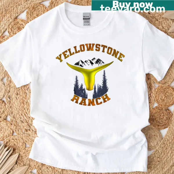Illustrated Yellowstone Ranch Montana t-shirt featuring scenic design