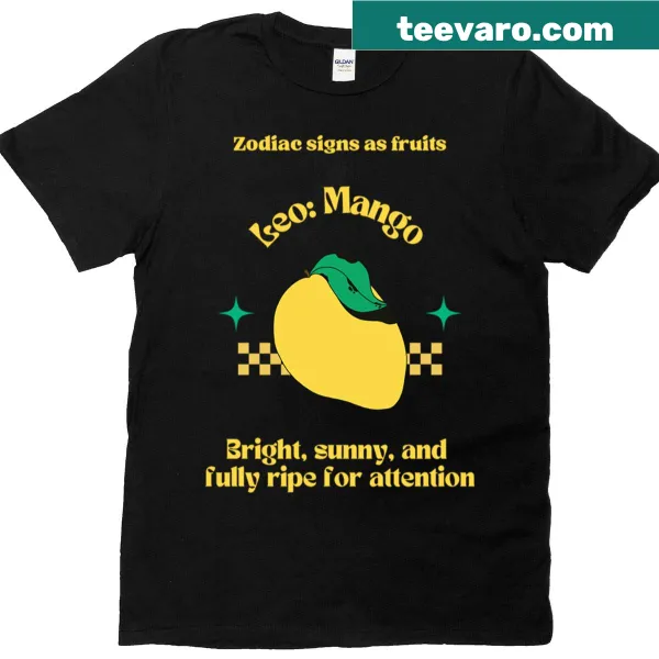 Illustration T-shirt featuring a Leo mango zodiac design
