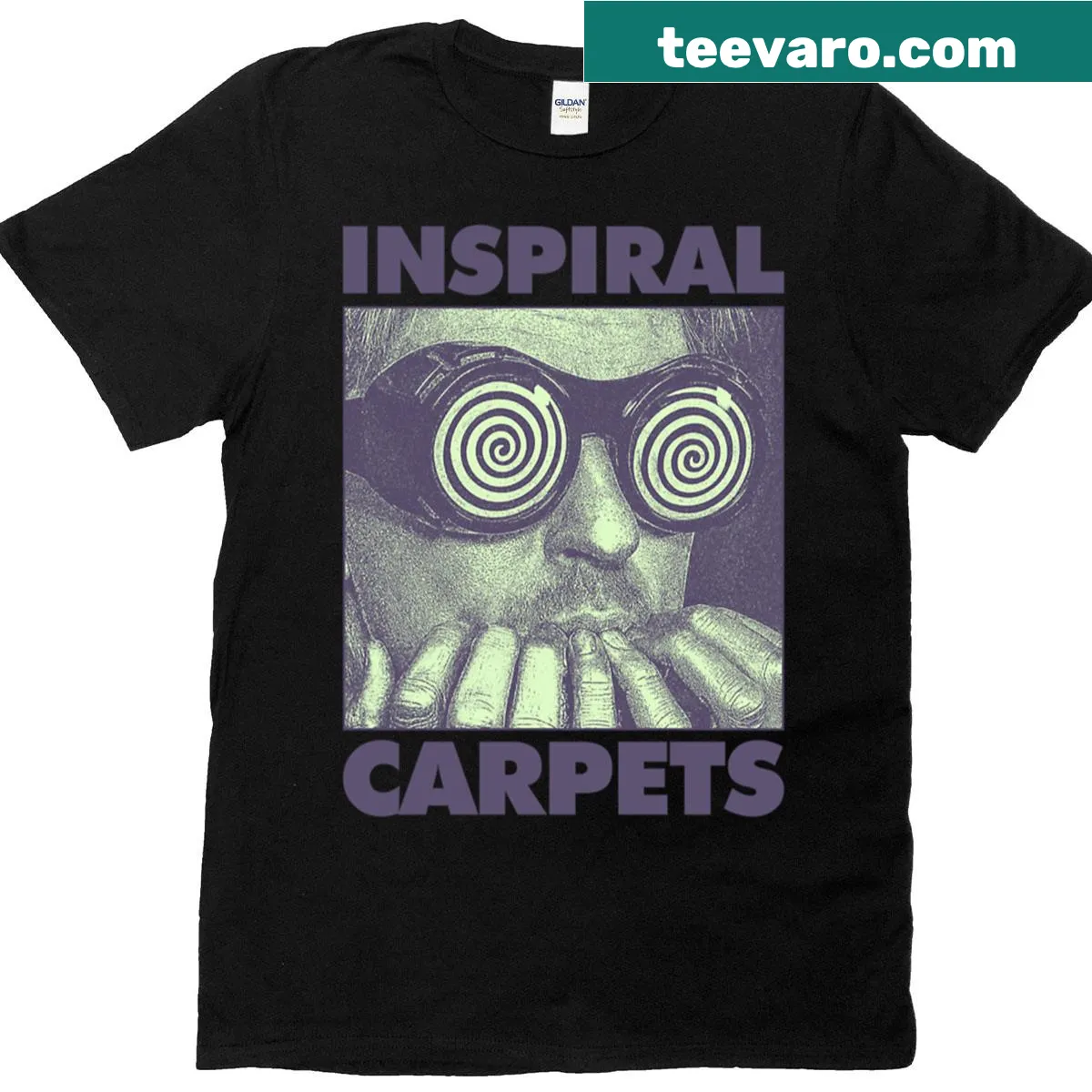 Fanmade 90s British Pop t-shirt featuring playful design elements — on a men's t-shirt