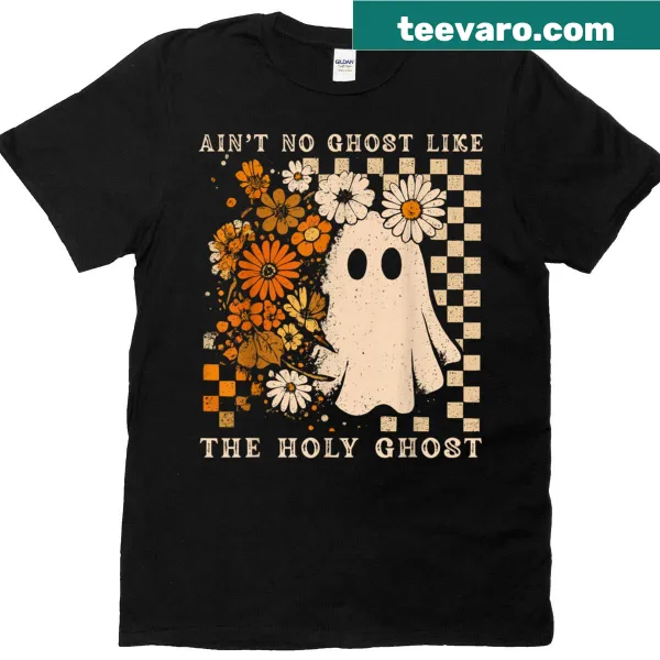 Humorous floral ghost graphic with text for Halloween