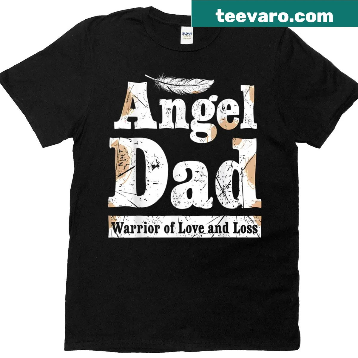 Sentimental typography design for angel dads on a T-shirt — on a men's t-shirt