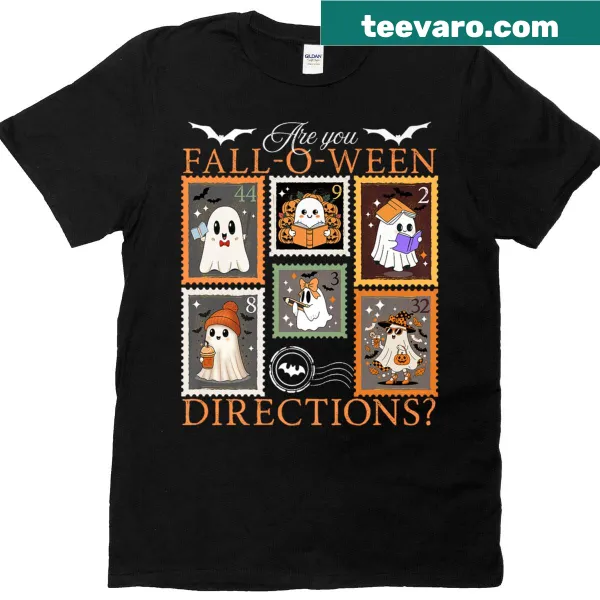 Teacher Halloween t-shirt with stamps and Fall O Ween phrase
