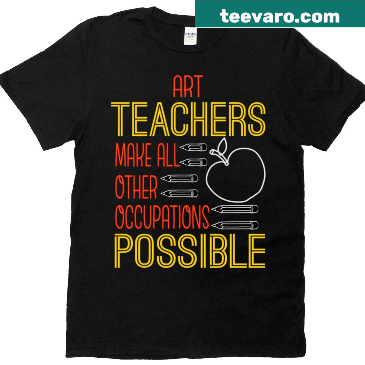 Typography design celebrating art teachers on a t-shirt — on a men's t-shirt