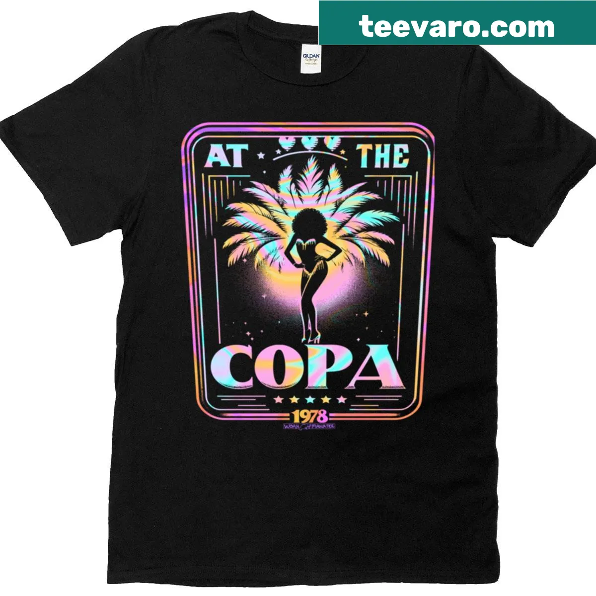 T-shirt featuring playful graphics celebrating music and dance in dance halls — on a men's t-shirt