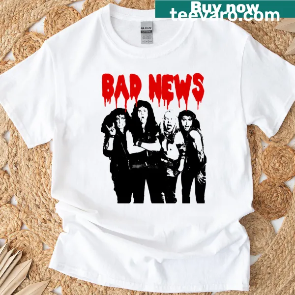 Typography design featuring the phrase 'Bad News' on a casual T-shirt