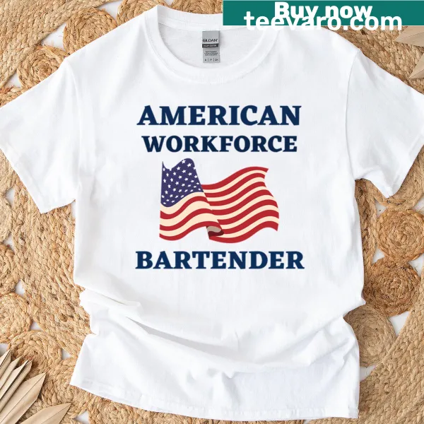 T-shirt featuring a badge design celebrating bartenders