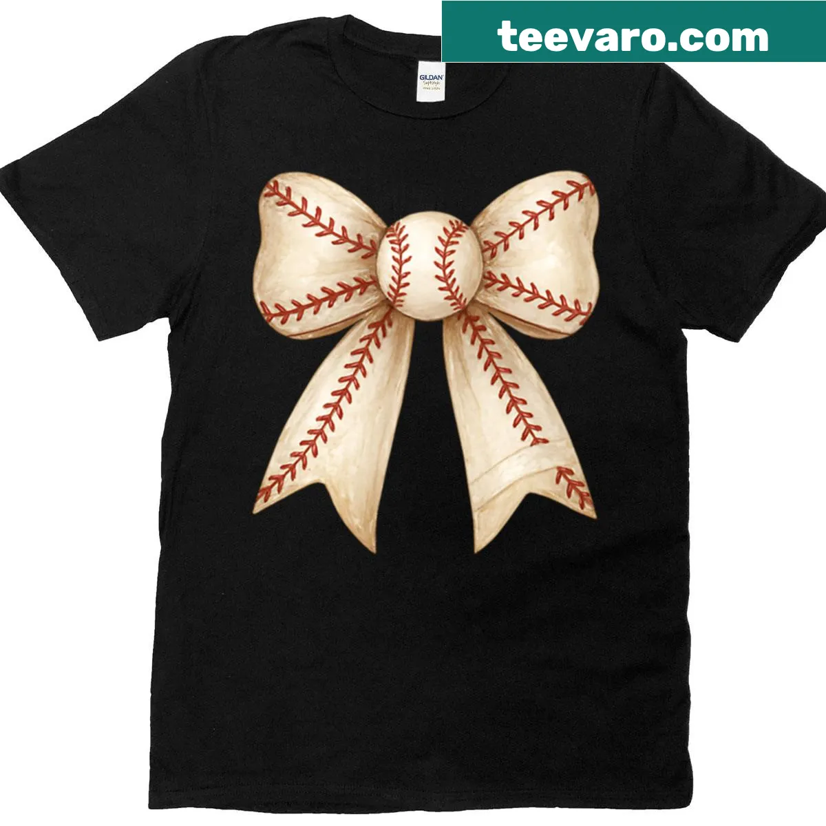Illustration of baseball and ribbon with 'Mama' text for Mother's Day — on a men's t-shirt