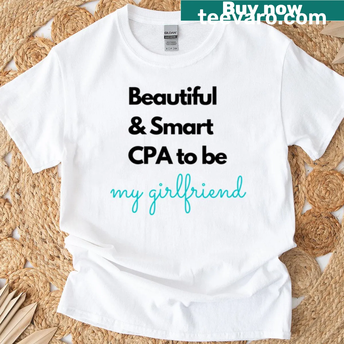 Stylish text design about a smart CPA girlfriend on T-shirt — on a men's t-shirt