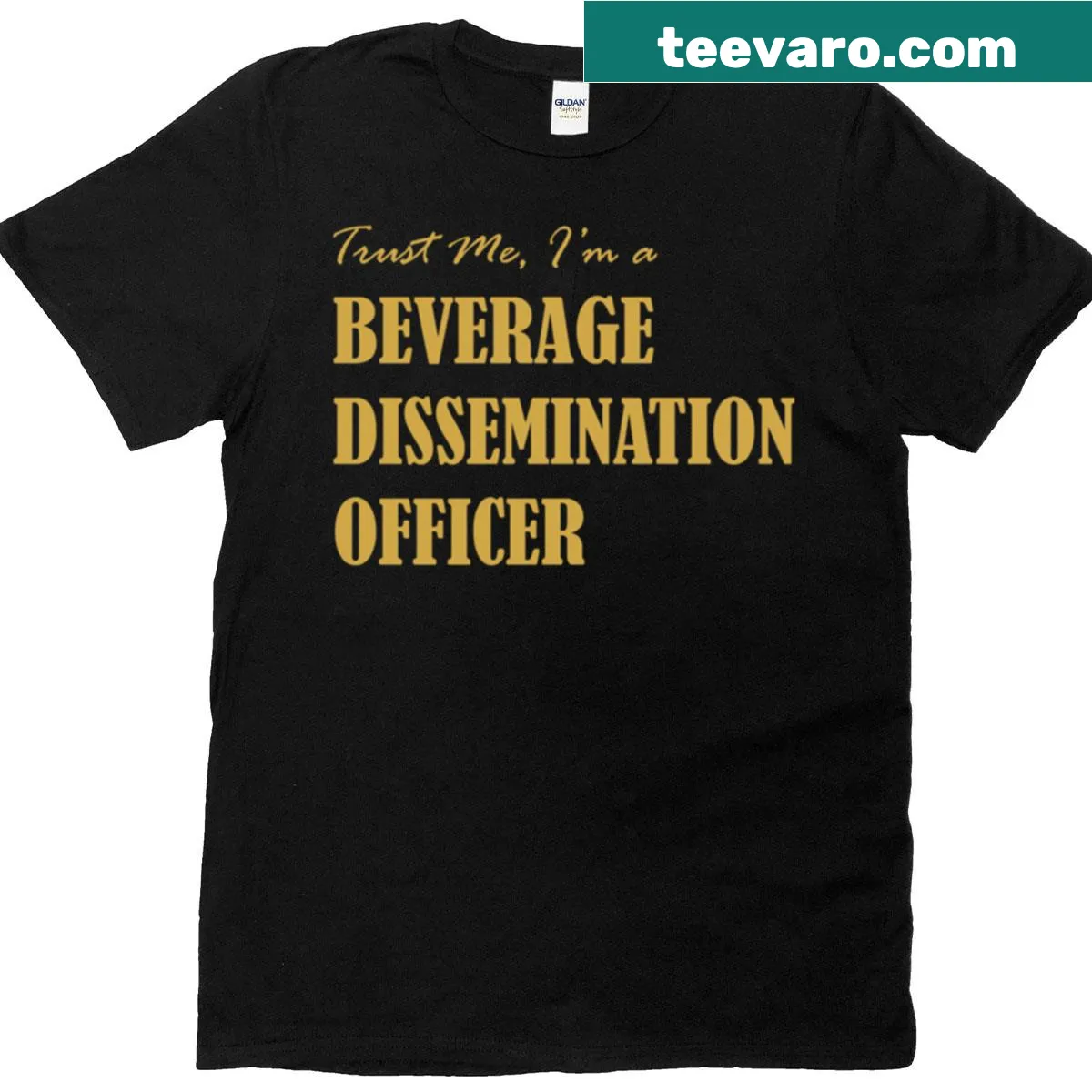 Text T-shirt saying Beverage Dissemination Officer — on a men's t-shirt