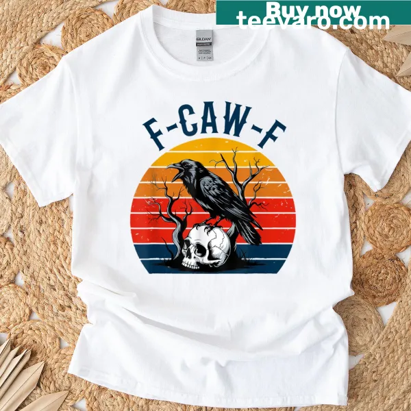Funny vintage-style black crow t-shirt with humorous text