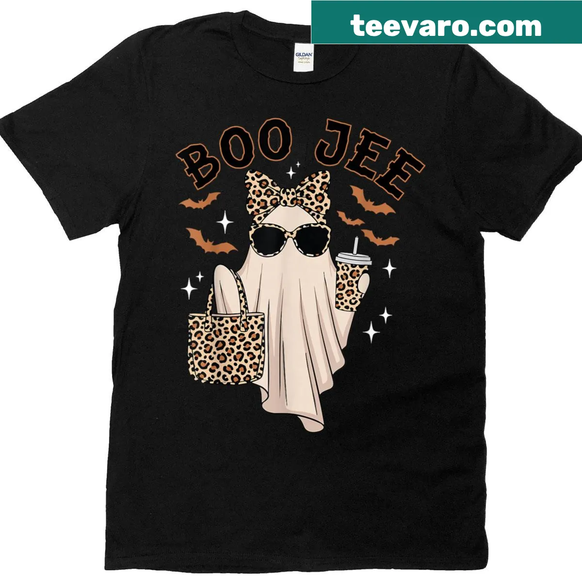 Playful ghost graphic for Halloween on t-shirt — on a men's t-shirt