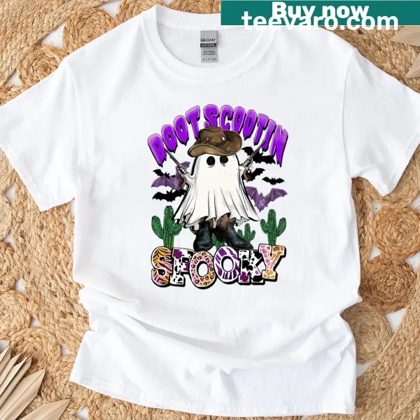 Spooky cowboy ghost with guns Halloween T-shirt