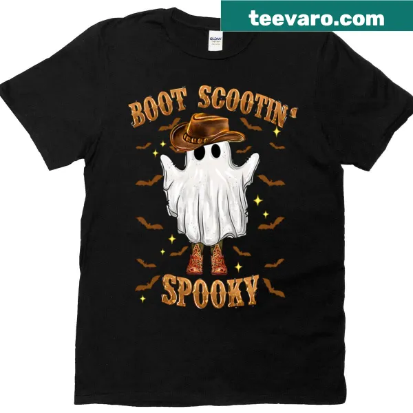 Cowboy ghost illustration for Halloween on a t-shirt