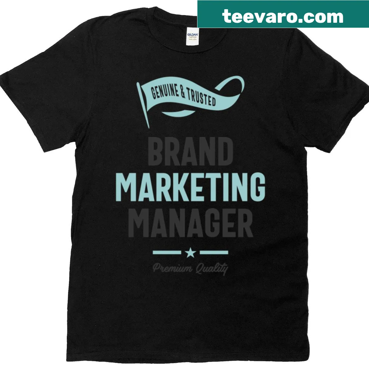 Professional T-shirt with 'Brand Marketing Manager' printed text. — on a men's t-shirt