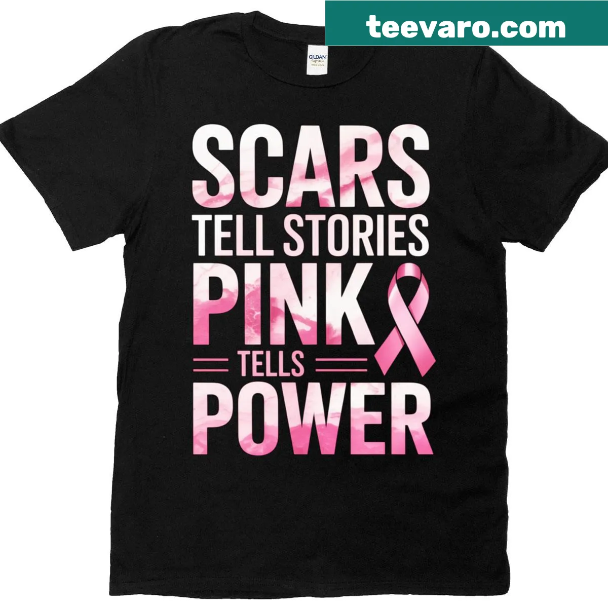Breast cancer awareness graphic on t-shirt — on a men's t-shirt