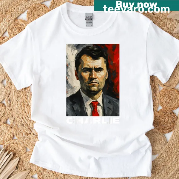 Stylish T-shirt featuring modern typography for Charles Kirk
