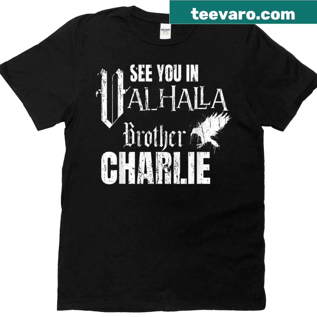 Memorial tribute T-shirt for Charlie with patriotic design. — on a men's t-shirt