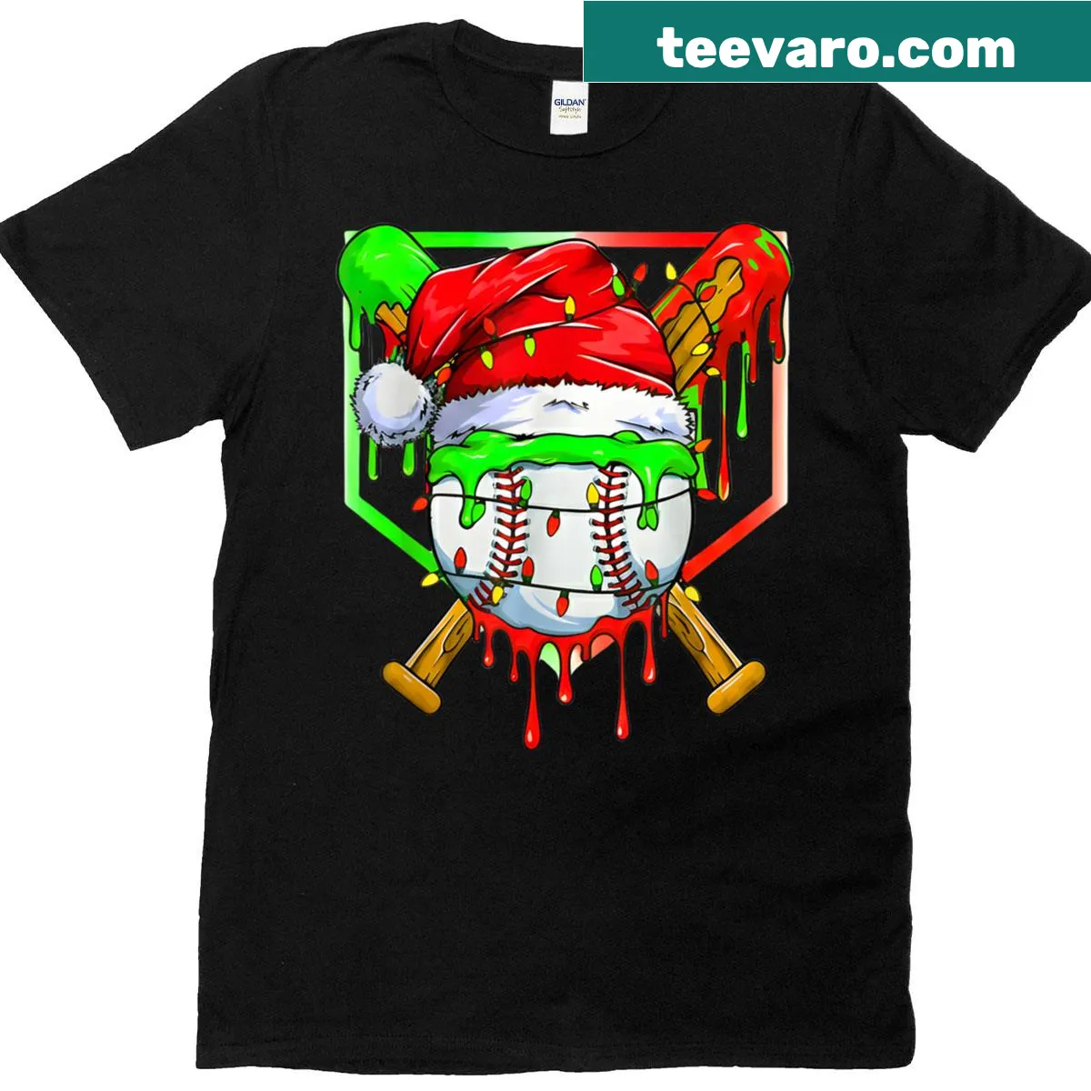 Christmas-themed baseball t-shirt for boys with ice cream graphics — on a men's t-shirt