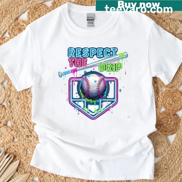 Youth t-shirt with Christmas baseball and dripping ice cream design
