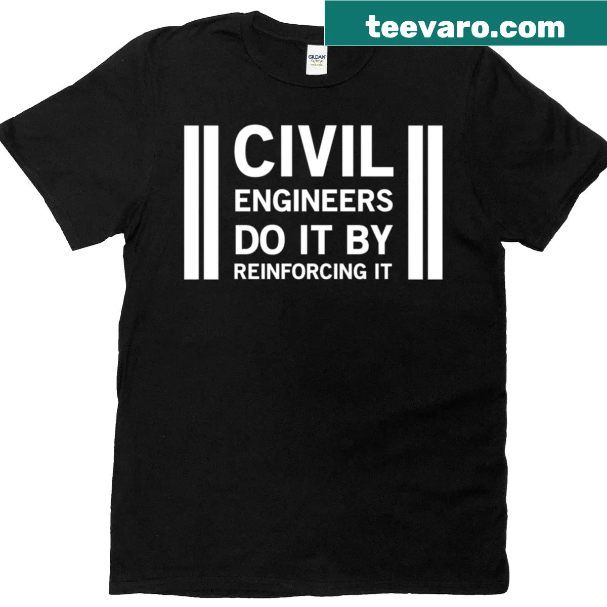T-shirt featuring 'Civil Engineers Do By Reinforcing It' text — on a men's t-shirt