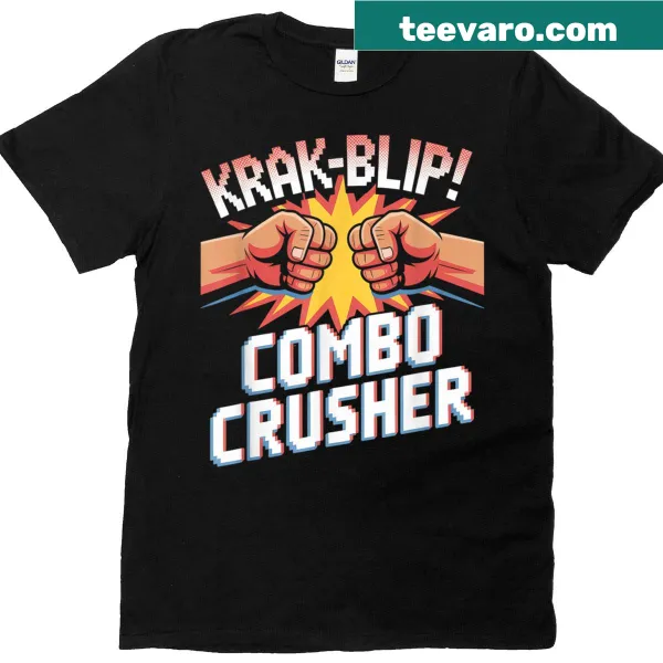 Retro video game graphic T-shirt with playful design
