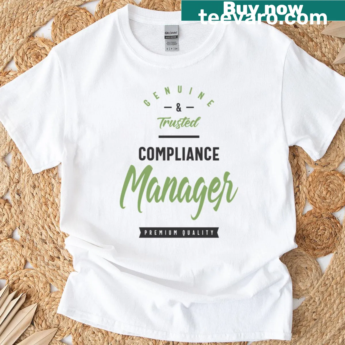 T-shirt for compliance managers with bold text — on a men's t-shirt