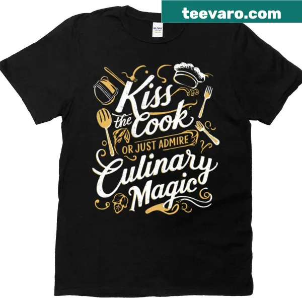 Funny t-shirt inviting admiration for the cook with typography