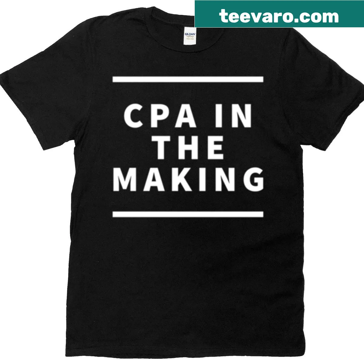 Stylish CPA In The Making t-shirt design on black background — on a men's t-shirt
