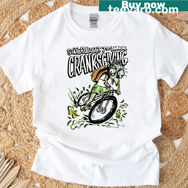 Commemorative T-shirt for Cranksgiving event with cycling theme