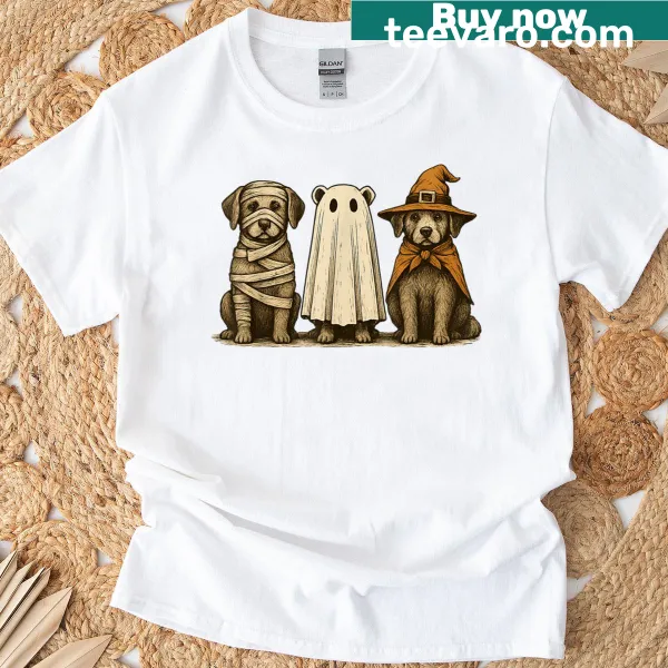 Cute Halloween dogs in costumes graphic t-shirt