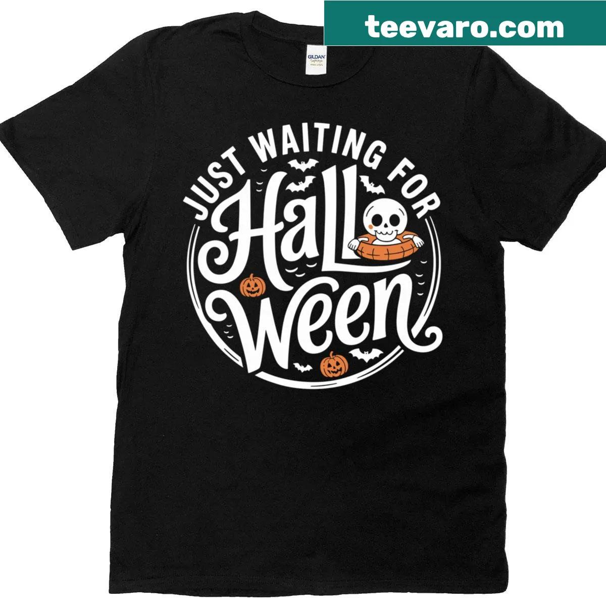 Cute Halloween skeleton t-shirt design for festivities — on a men's t-shirt