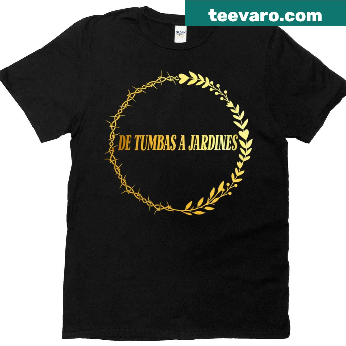 De Tumbas A Jardines transformation t-shirt — on a men's t-shirt