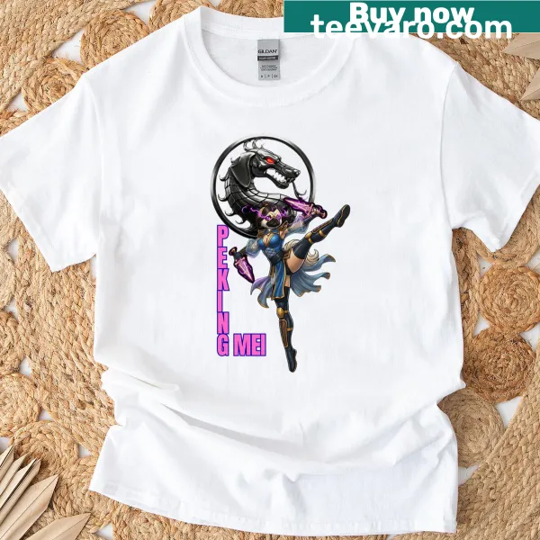 Cartoon Pekingese dog in combat stance for humorous graphic t-shirt