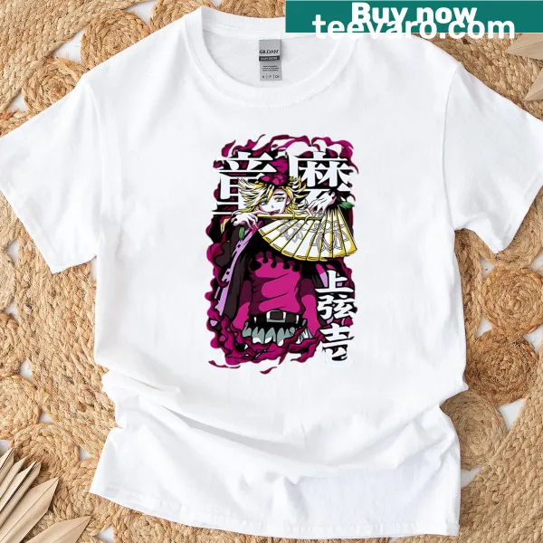 Anime-inspired Doma Upper Moon 2 T-shirt with detailed illustration