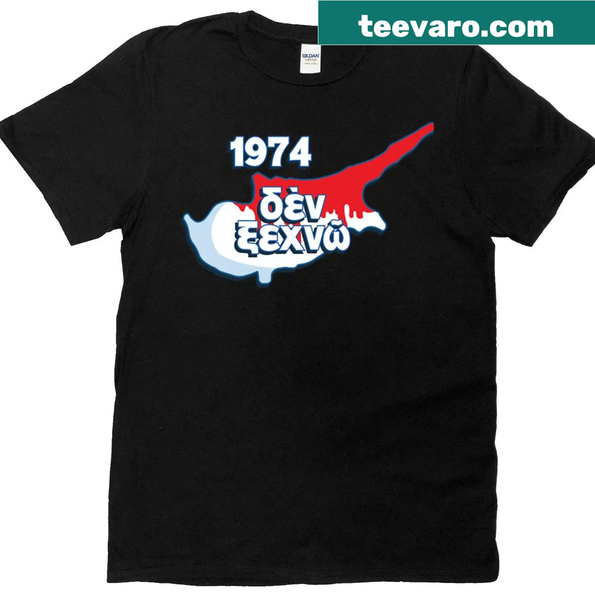 Playful t-shirt with 'Dont Forget - - 1974' text — on a men's t-shirt