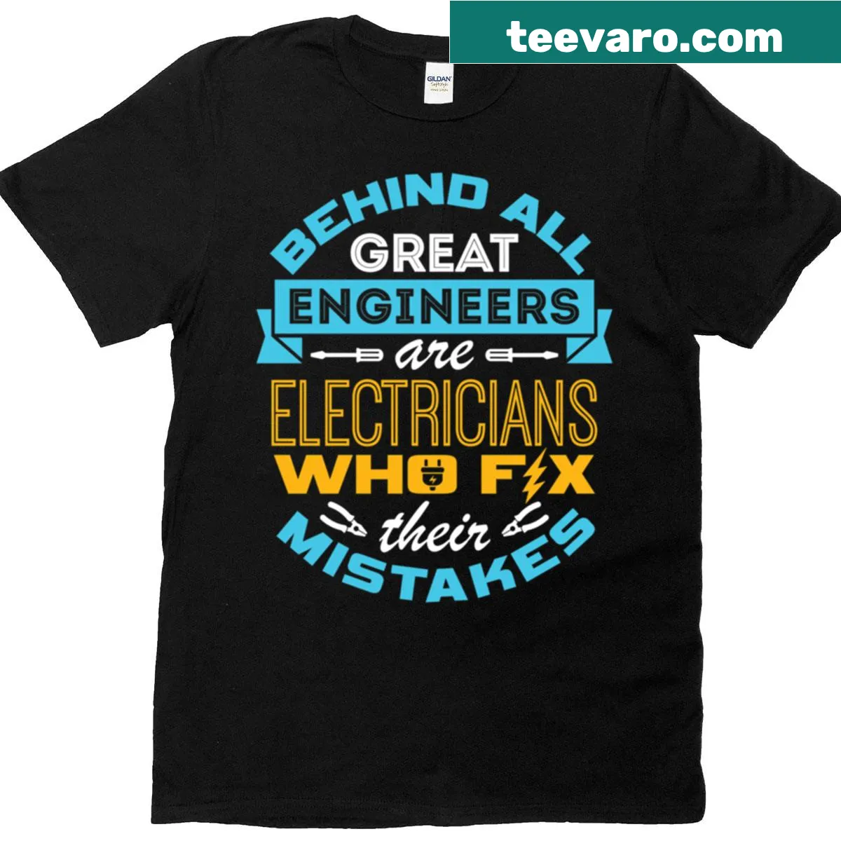T-shirt for electricians with a sarcastic slogan — on a men's t-shirt