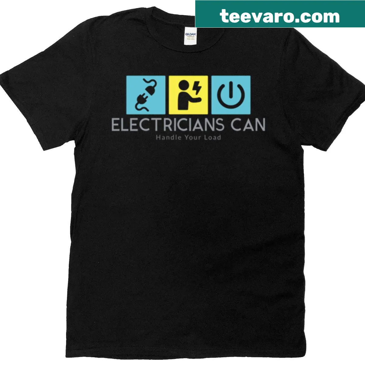 Funny electrician t-shirt with a humorous slogan — on a men's t-shirt