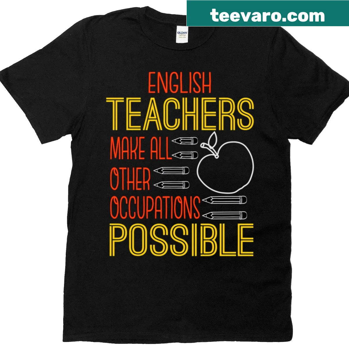 Witty typography celebrating English teachers on a t-shirt — on a men's t-shirt