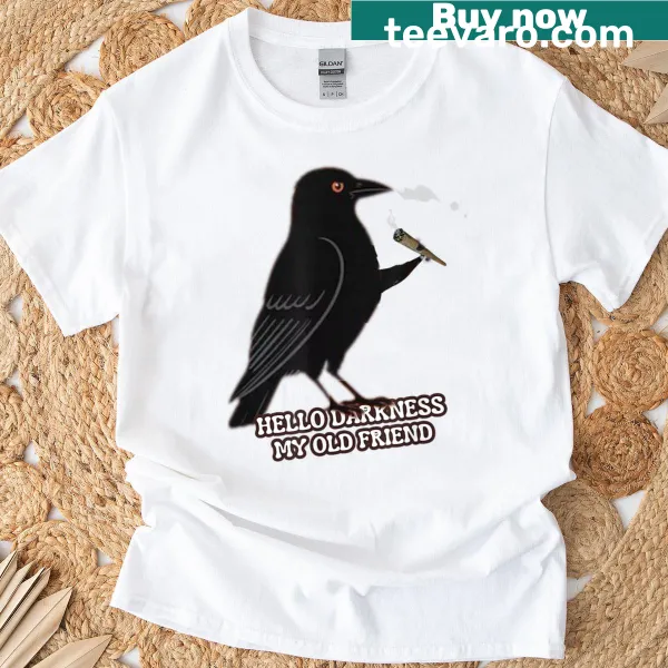 Funny black crow T-shirt with humorous text design