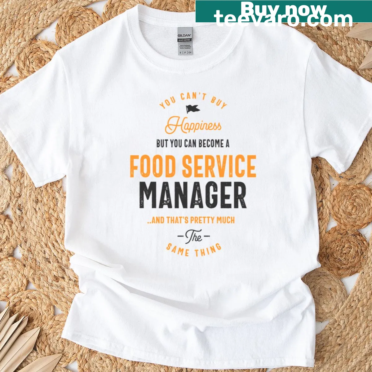 Text celebrating food service managers on a professional T-shirt — on a men's t-shirt
