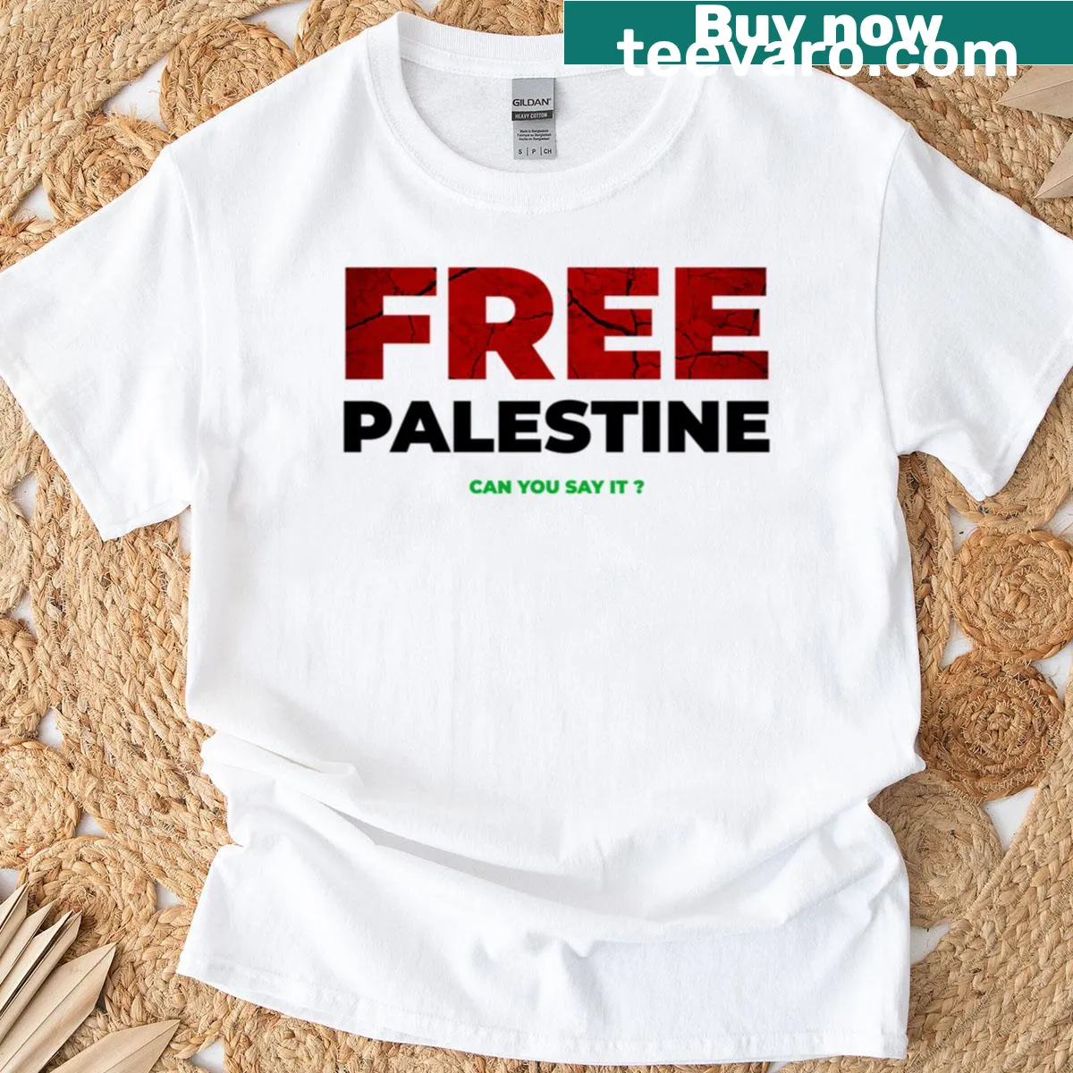Strong message on Free Palestine T-shirt promoting social justice — on a men's t-shirt