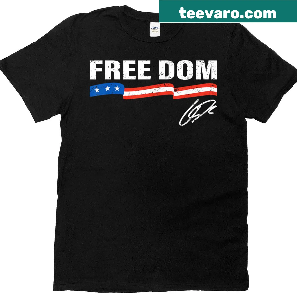 Graphic tee with 'Freedom Freedom Charlie' design — on a men's t-shirt