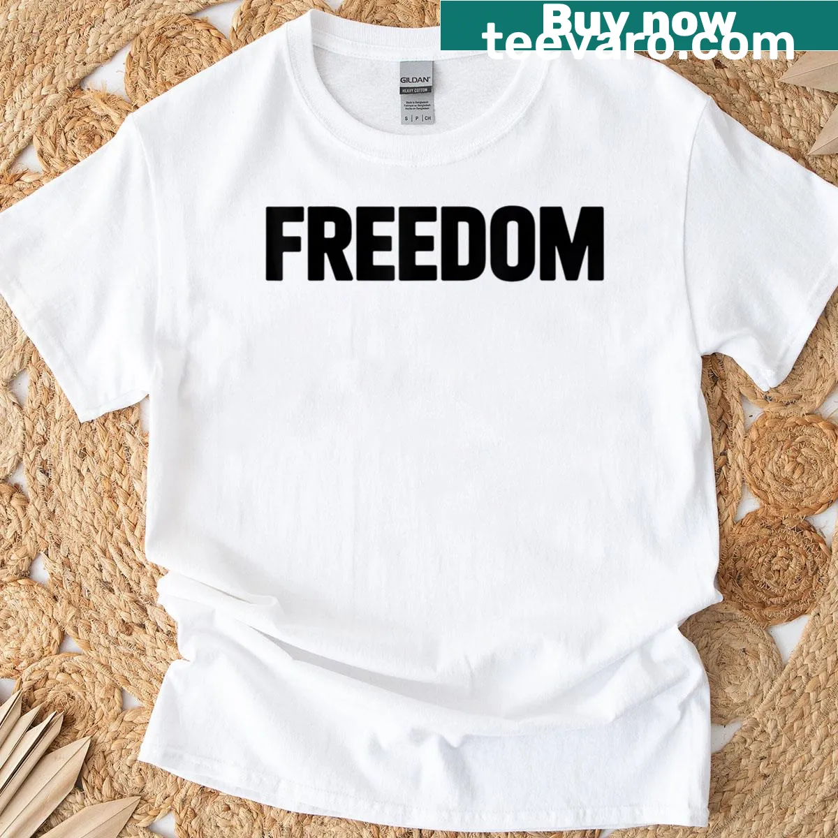 Graphic T-shirt for activists with freedom illustration — on a men's t-shirt