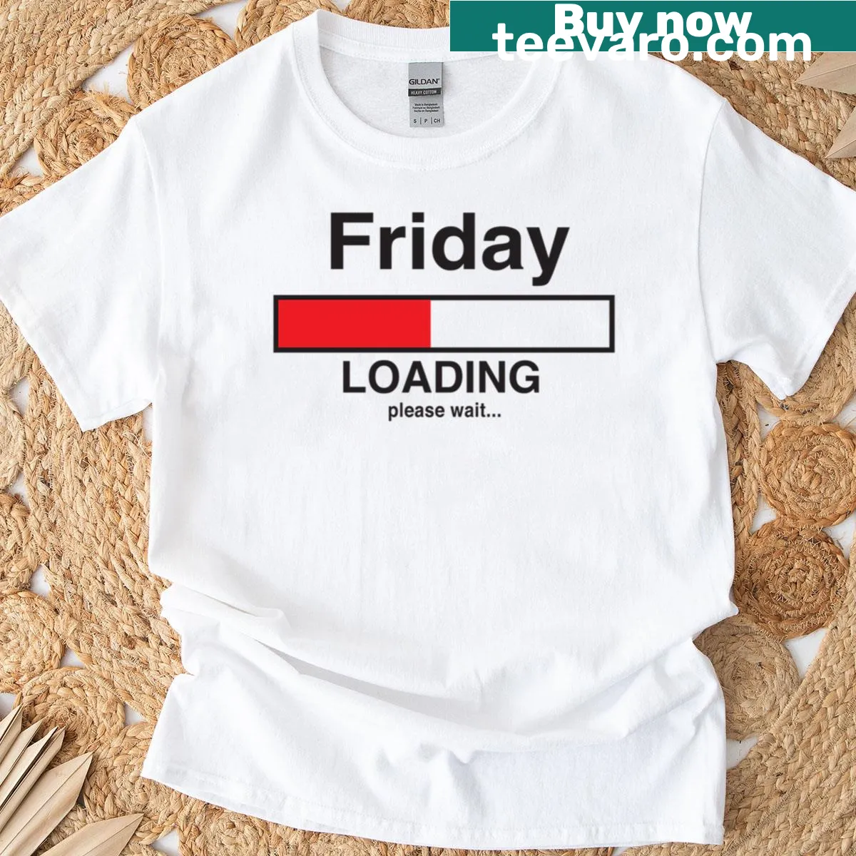 Friday loading bar graphic T-shirt for casual wear — on a men's t-shirt