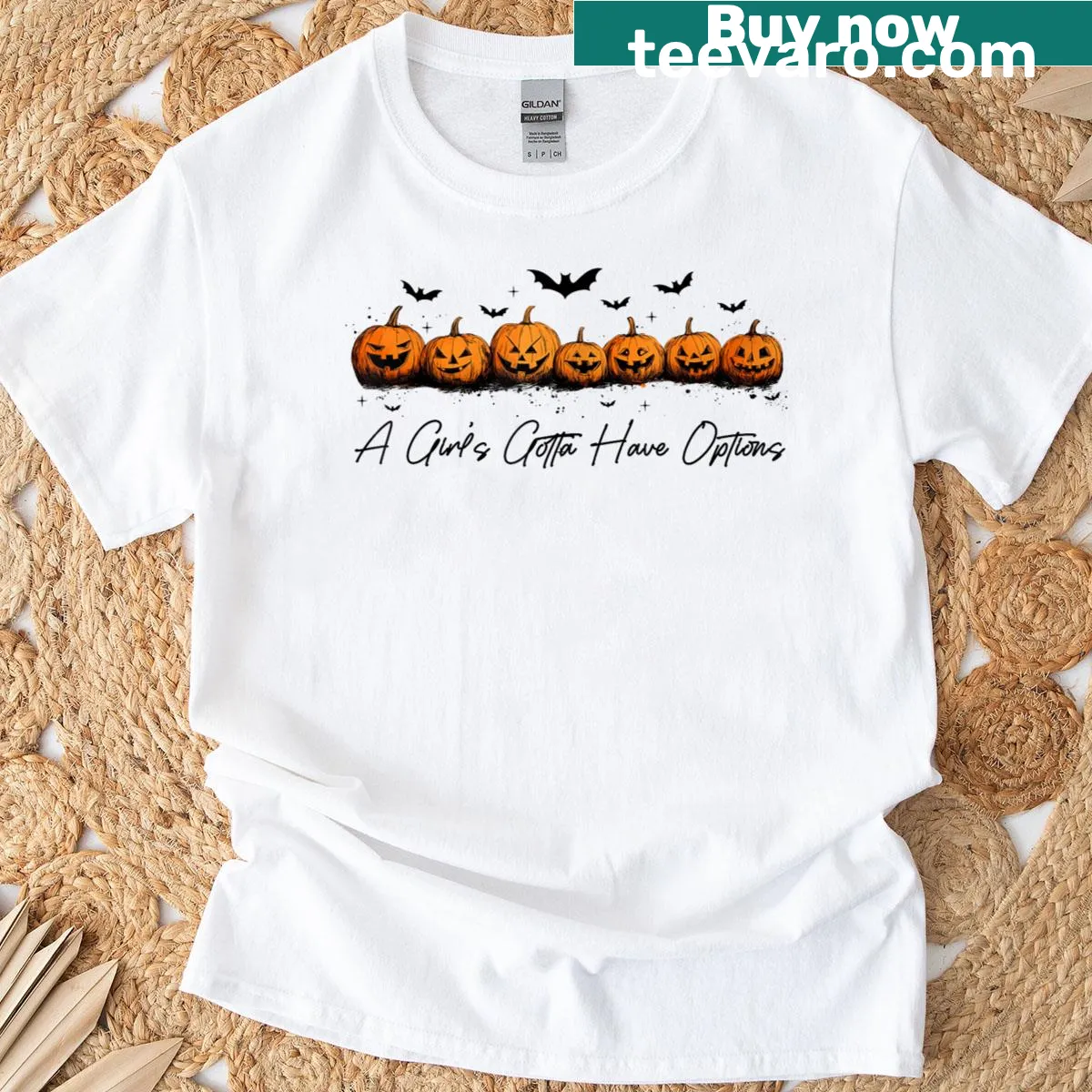 Halloween T-shirt featuring a German Shepherd in a witch hat with pumpkins — on a men's t-shirt