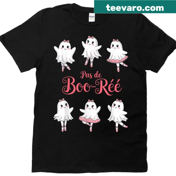 Ghost in ballet costume with the text 'Pas De Boo-re' for Halloween