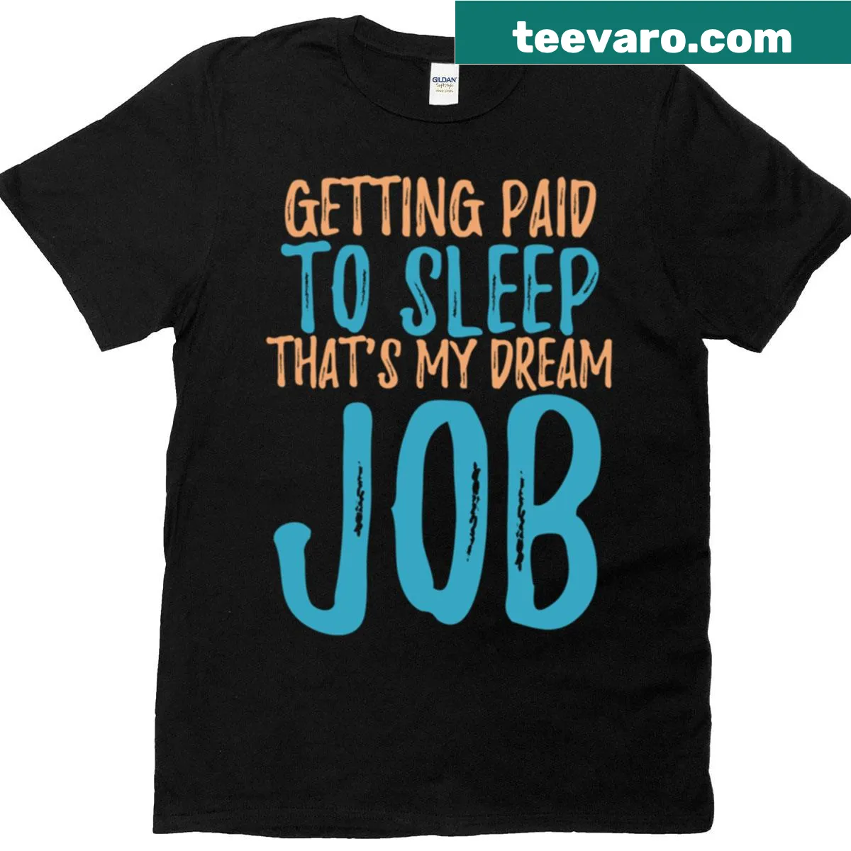 Funny typography shirt with the quote about sleeping as a job. — on a men's t-shirt