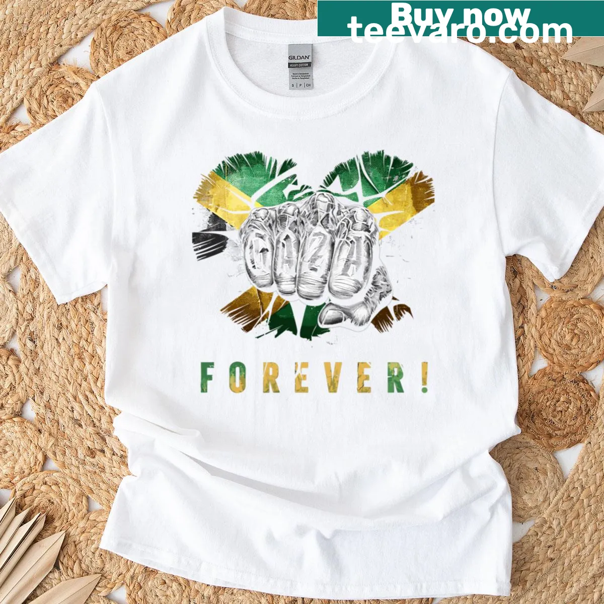 Vintage-style t-shirt with Jamaican flag design and powerful message — on a men's t-shirt